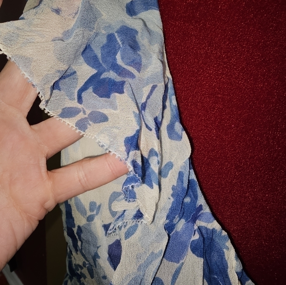 Polo Ralph Lauren Sleeveless Flower Blue Blouse SZ 4 - Picture 5 of 8